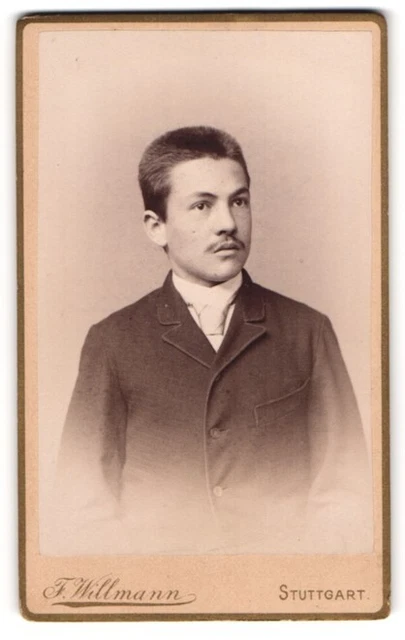 Fotografie F. Willmann, Stuttgart, Portrait junger Herr in modischer Kleidung m