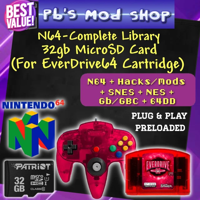Everdrive 64 Nes Cartridge Sd Card EVERDRIVE 64 N64 Snes Nes GBC
