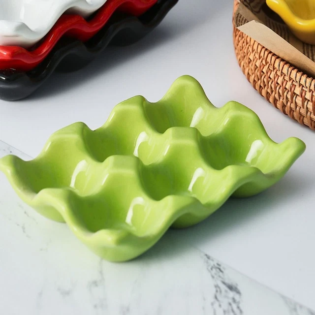 Estante de almacenamiento de porcelana soporte para huevos soporte para huevos bandeja para huevos