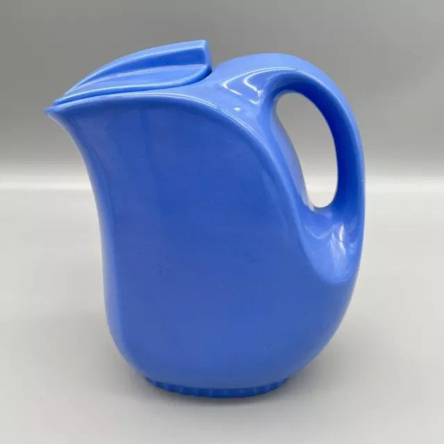 Hall China Co. Blue Refrigerator Pitcher Made for Montgomery Ward 5118 Lid 1950s