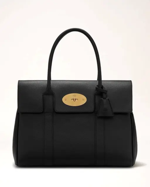 Mulberry 'Bayswater' Black Classic Grain Leather Twin Handle Tote $1250 - BNWT