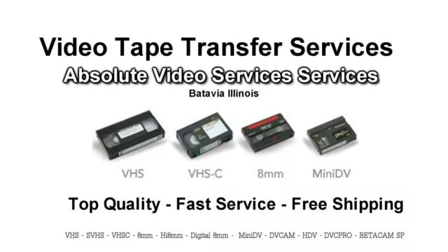 Video Tape Transfer to DVD from VHS 8MM MiniDV 25 Tape Package Special