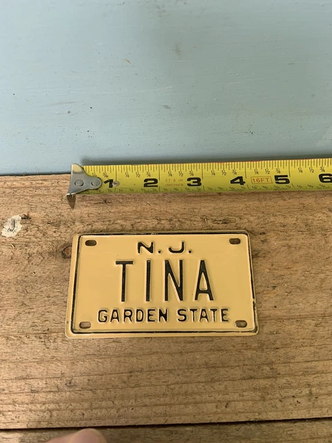 NEW JERSEY Bike License Plate “TINA”-Schwinn Stingray,Mongoose BMX Collector NEW JERSEY Bike License Plate “TINA”-Schwinn Stingray,Mongoose BMX Collector