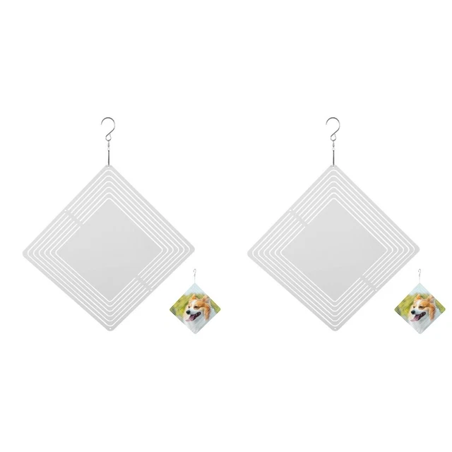 2pcs Metall -Sublimation Windspinner Sublimation Wind Dekor Hängende