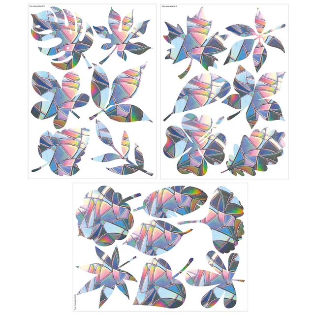 Pack of 3 Window Film Glass Cling Removable Decorative Stickers Decals