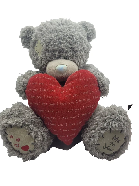 ME TO YOU Red Heart I Love You Blue Nose Teddy Bear 12"Plush Cuddly ...