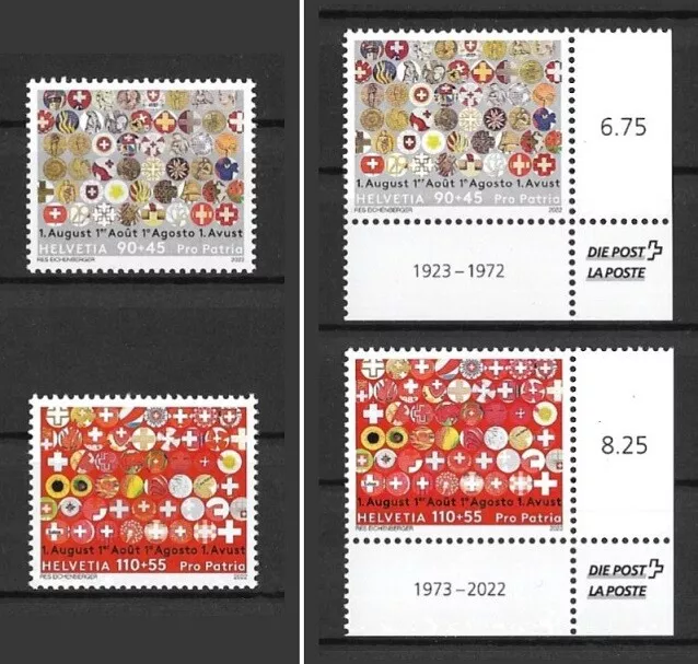 Schweiz Mi.Nr. 2792-2793** (2022) postfrisch/„Pro Patria“: 1. August Abzeichen