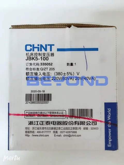 1PC NEW JBK5-100 Control Transformer Input 380V Output 220V(60VA)20V(40VA)