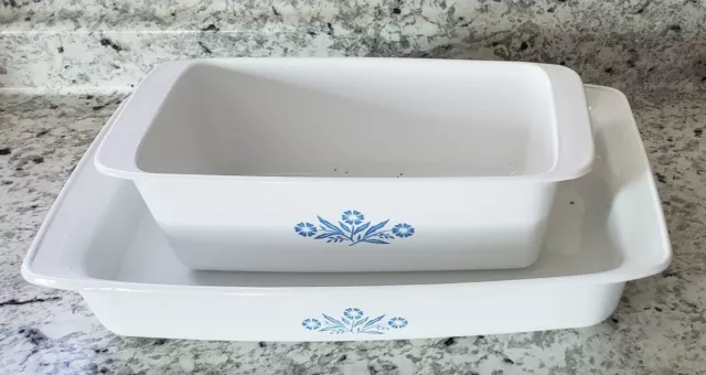 Corning Ware Blue Cornflower Vintage Bread Meat Loaf Pan Dish and Casserole Dish