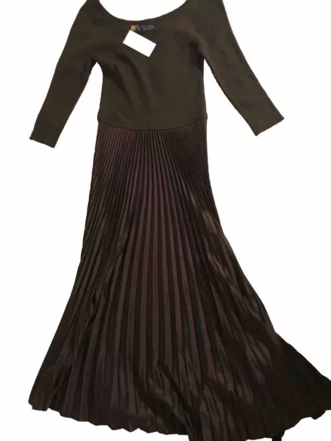 NWT Polo Ralph Lauren Elegant Mid Sleeve Chiffon Pleated Dress. Originally $398