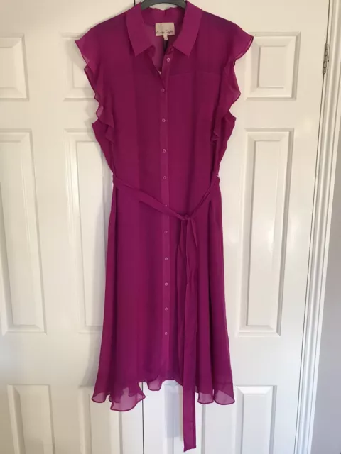 PHASE EIGHT MAGENTA Sabby Open Lace Dress Uk Size 12 RRP 150