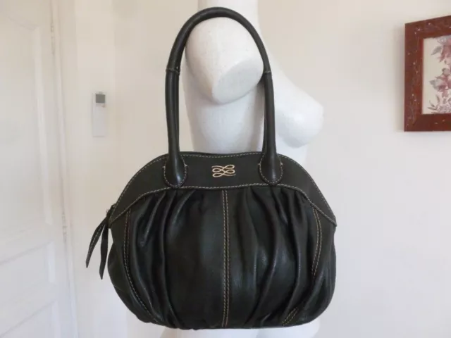 Sac Lancel Modele Le Gousset Grand Cuir Foulonne Noir Porte Epaule Tres Propre