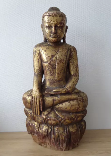 Antique Ancien Burmese BUDDHA BOUDDHA bois Birman Birmanie Burma