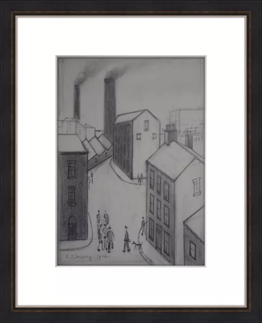 Antique Drawing Northern Ind 20th Century Art Signed and dated L S Lowry 1960