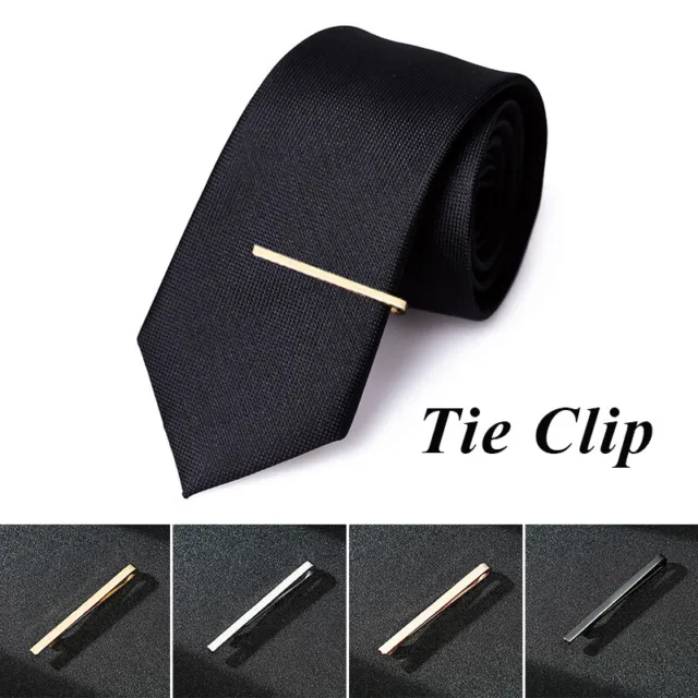 Gentleman Ton Métal Argenté Simple Pratique Plaine Cravate Pince À Cravate F
