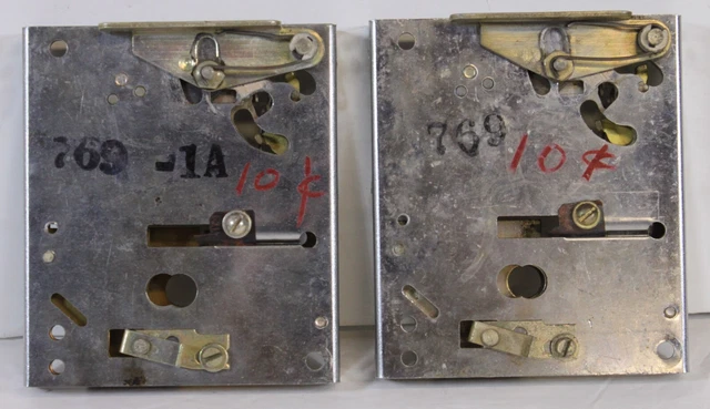 2 National Coin Rejectors Old Store Stock 10 Cent 769 Vending Arcade Gaming Lot