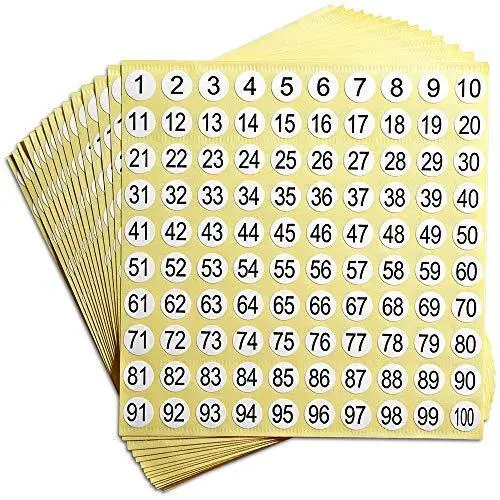 dealzEpic - Number Stickers - 1 to 100 Self Adhesive 0.4" Small Round Labels |