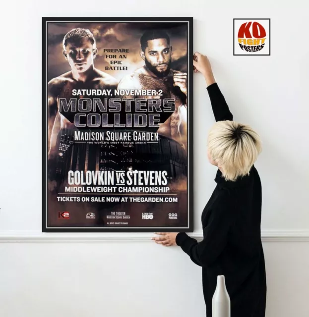 GENNADY GOLOVKIN vs. CURTIS STEVENS : Original Onsite Boxing Fight Poster 10D