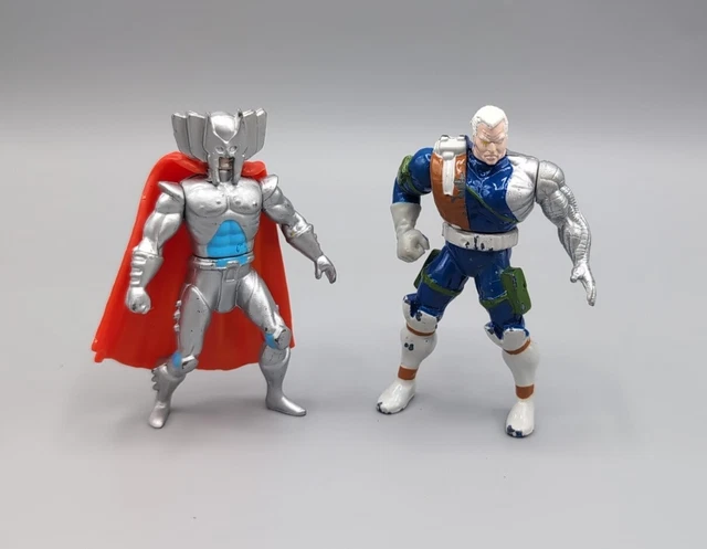 1994 Toybiz Marvel X-Men Steel Mutants Cable Vs Stryfe Action Figures Vintage