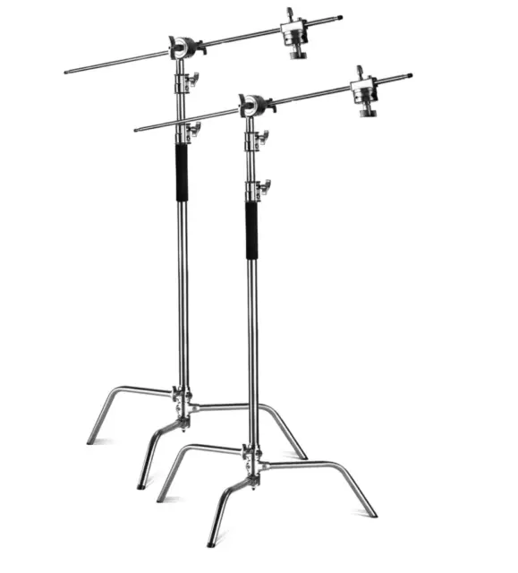 Neewer 2-Pack Stainless Steel C-Stand Heavy-Duty Light Stand 4.9'-10.1'