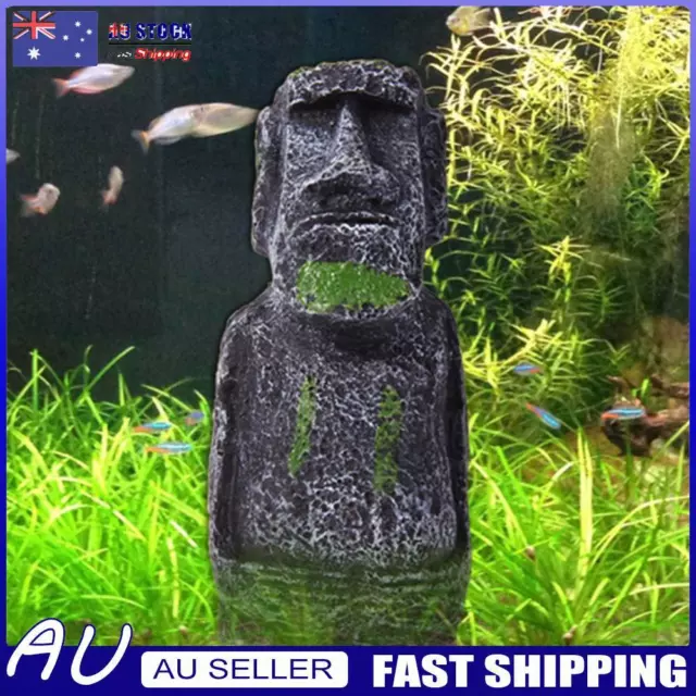 Fish Tank Landscaping Artificial Easter Island Statue Decoration(Small) *AU
