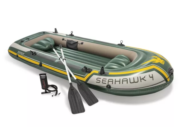 Intex Schlauchboot Sport Seahawk 4 Set Alu-Paddel Pumpe 4 Personen 351cm 68351NP