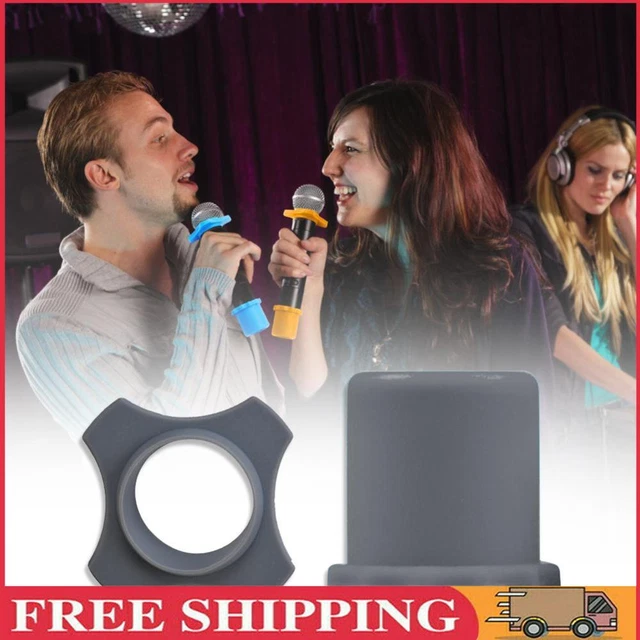 2pcs Wireless Microphone Anti-Rolling Ring Mic Bottom Sleeve Set (Gray)