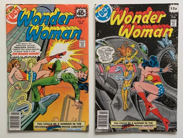 Wonder Woman #251 & 252 (DC 1979) 2 X FN & FN/VF Bronze Age comics