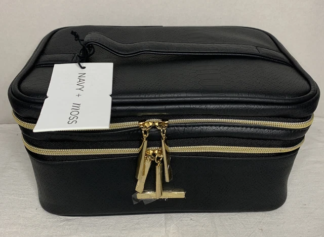 Conair - Large Black Travel Cosmetic Makeup Bag Toiletry Organizer Storage Case