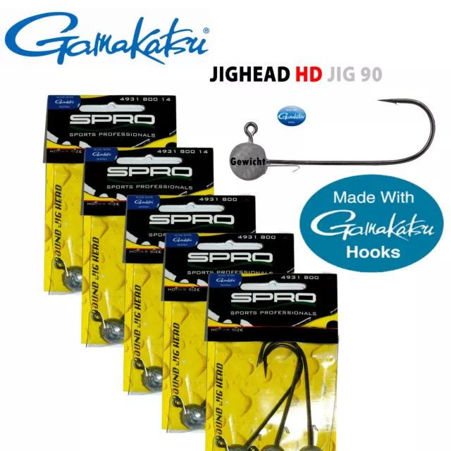 GAMAKATSU SPRO JIGKÖPFE HD JIG  6/0, 8/0, 10/0, 12/0, 18/0  5 BIS 150gr. AUSWAHL