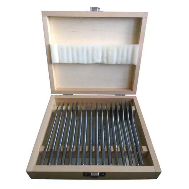 16PC WOOD DRILLING FLAT HEAD BITS 6mm-38mm HEX DRILL BIT SET WOODEN STORAGE CASE 3