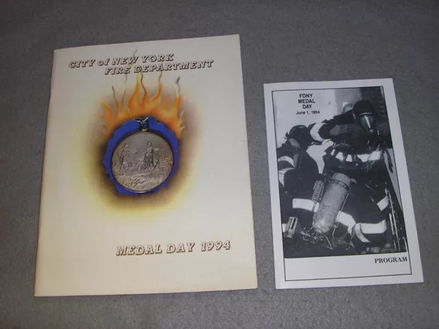 Fire Fighting History Book NYC FDNY New York City Fire Dept. Medal Day 1994