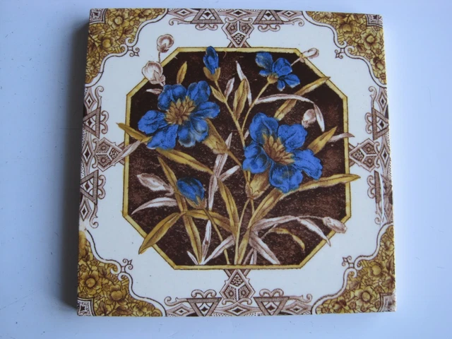 Antique Victorian Print And Tint Wall Tile - C1885-95 - Smith, Ford & Jones #194