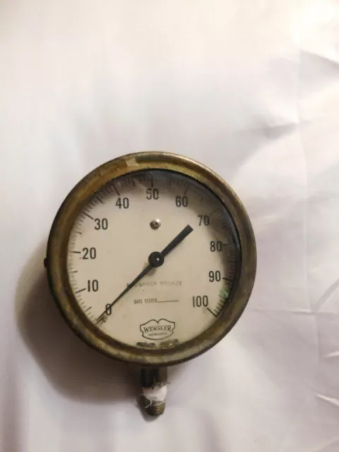 Weksler Instruments Phosphor Bronze Pressure Gauge Vintage