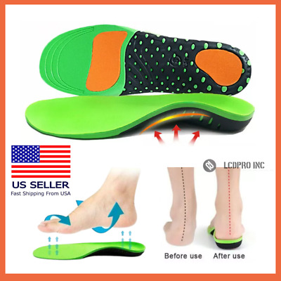 Orthotic Shoe Insoles Insert 1Pair Flat Feet High Arch Support Plantar Fasciitis