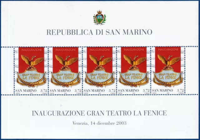 San Marino - 2003 - Teatro La Fenice - BF n.73 - nuovo MNH