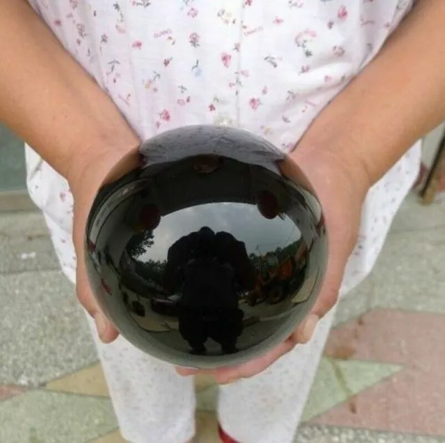 Natural Black Obsidian Sphere Large Crystal Ball Energy Healing Stone 1pc