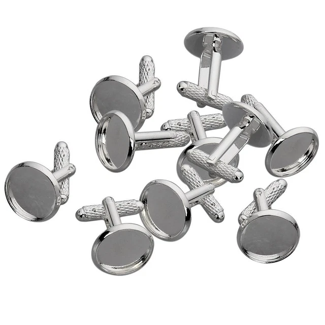 Eslabones de puño para hombre cabujón en blanco ajuste cabujón ajuste cabujones de 12 mm