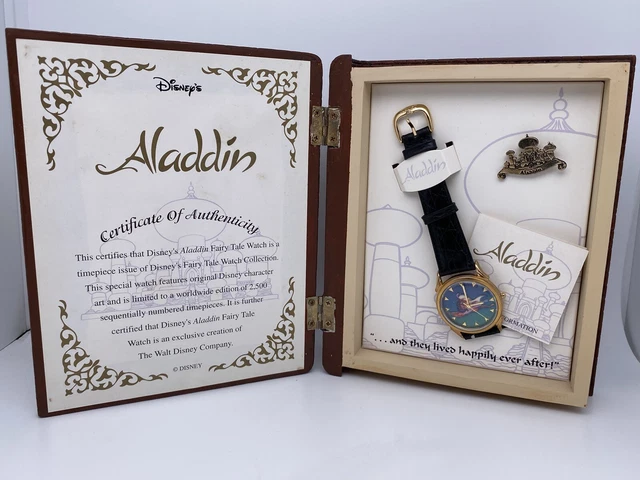 Walt Disney Aladdin Magic Carpet Book Fossil Watch Pin Set LE 660/2500