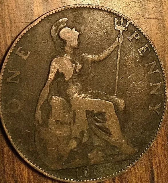 1905 Uk Gb Great Britain One Penny