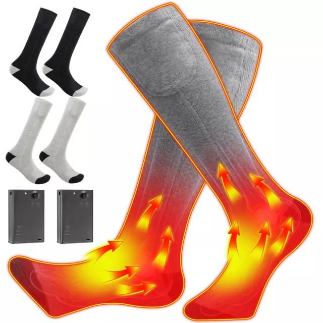 Battery Rechargeable Heated Socks for Men Women,Washable Electric Warming Socks