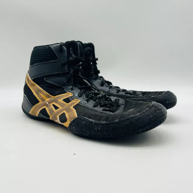 Asics MatControl 2 L.E Lite Mens 13 Wrestling Shoes Black Gold Lace Up 1081A037 2