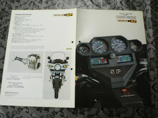 Brochure Moto Guzzi 1000 - Sp English Language 6 Pages Ph702