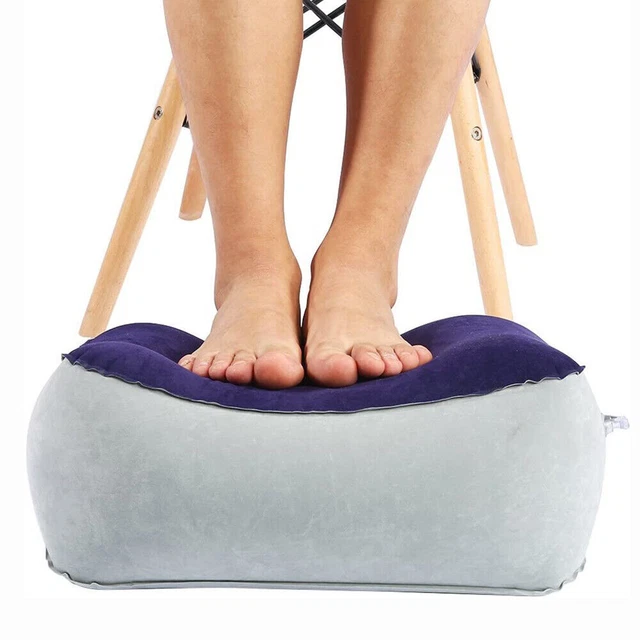 Inflatable Travel Foot Rest Pillow Foot Rest Cushion Travel Foot Pillows w/Pump