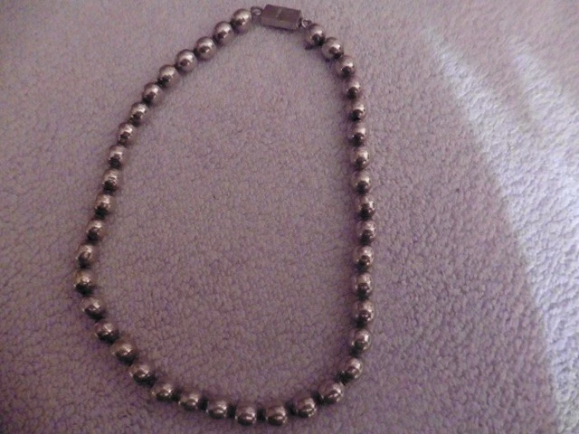Collier Ancien En Perles D'argent 925 - Tour De Cou 39 Cm - Occasion Superbe état