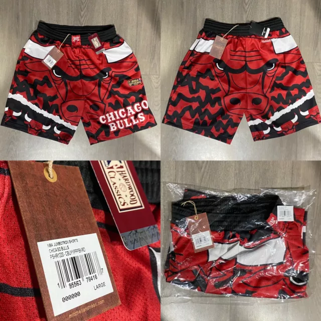 Official BNWT L Mitchell & Ness Chicago bulls Jumbotron Sublimated NBA Shorts MJ