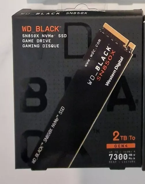 VERPACKT & VERSIEGELT 2 TB WD SCHWARZ SN850X NVME SSD DRIVE GEN 4 M.2 2280 PCIe KOSTENLOSE ENTL