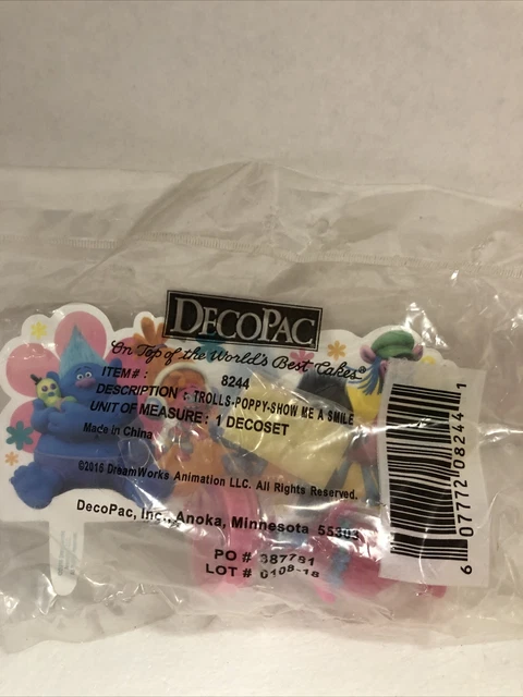 Trolls-Poppy Show Me A Smile DECOPAC Birthday Cake Topper New