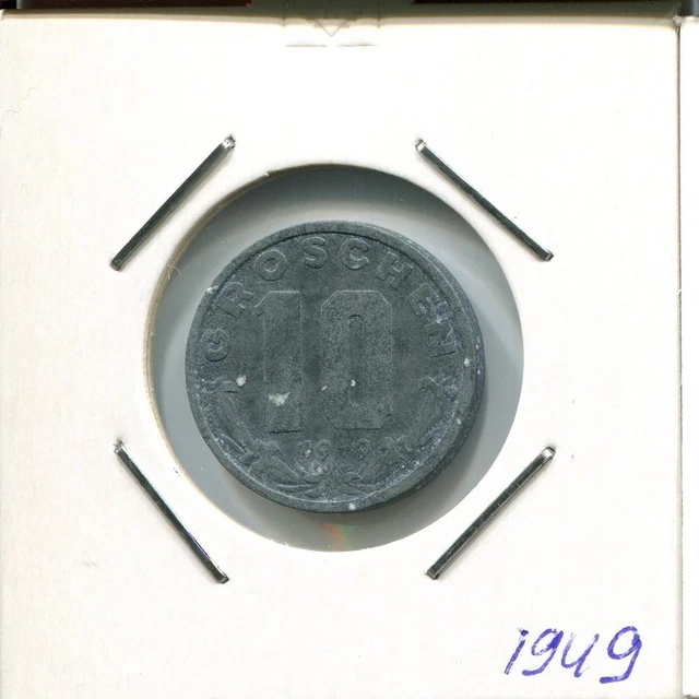 10 GROSCHEN 1949 AUSTRIA Coin #AR767U