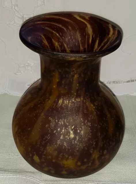 Murano Vase, wohl Ercole Barovier/Barovier & Toso, Efeso, braunem Glas, um 1968